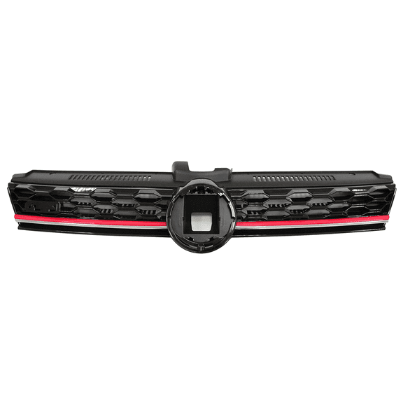 Ikon Motorsports Compatible with 17-19 VW Golf MK7 7.5 GTI Style Mesh Front Hood Grille W/ Red Trim 2017 2018 2019