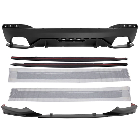 Ikon Motorsports Compatible with 17-20 BMW 5 Series G30 MP Style Front Lip & Side Sill & Type2 Diffuser