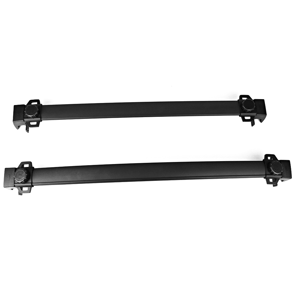 Ikon Motorsports Compatible with 17-23 Jeep Compass Factory Style Top Roof Rack Cross Bar Pair Black