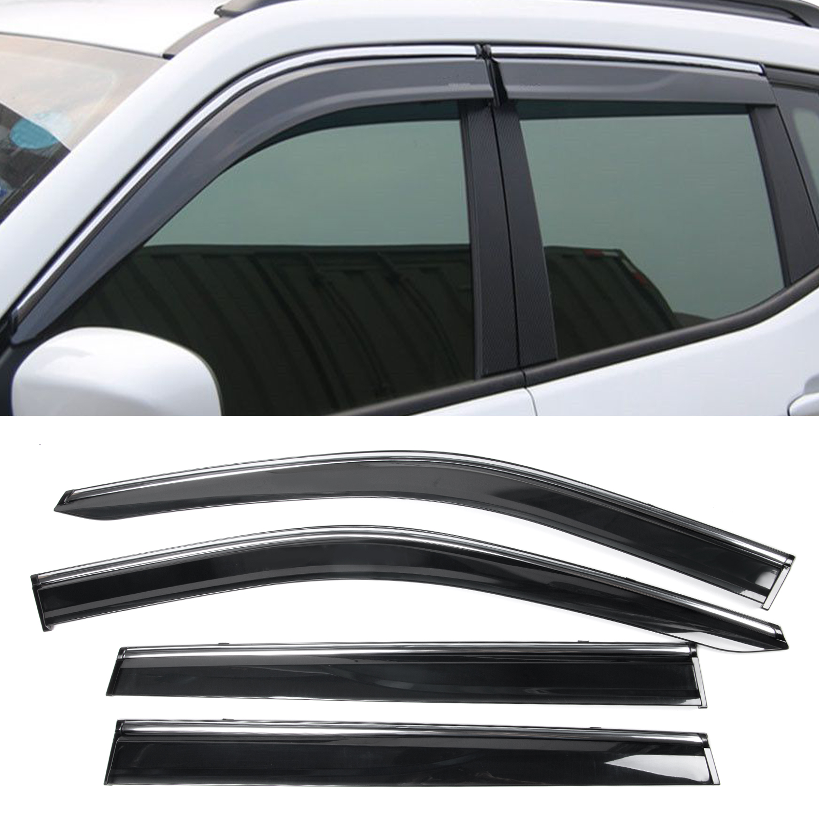 Rain Guard Vent Visors For 2017-2025 Jeep Compass – 4-Piece Set
