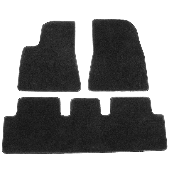 Ikon Motorsports Compatible with 17-23 Tesla Model 3 Nylon OE Factory Style All Weather Floor Mat Carpet 3pcs Black 2017 2018 2019