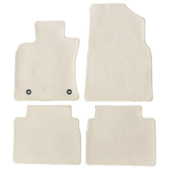 Ikon Motorsports Compatible with 18-24 Toyota Camry Nylon Car Floor Mats Carpet Front & Rear 4PC Set - Beige