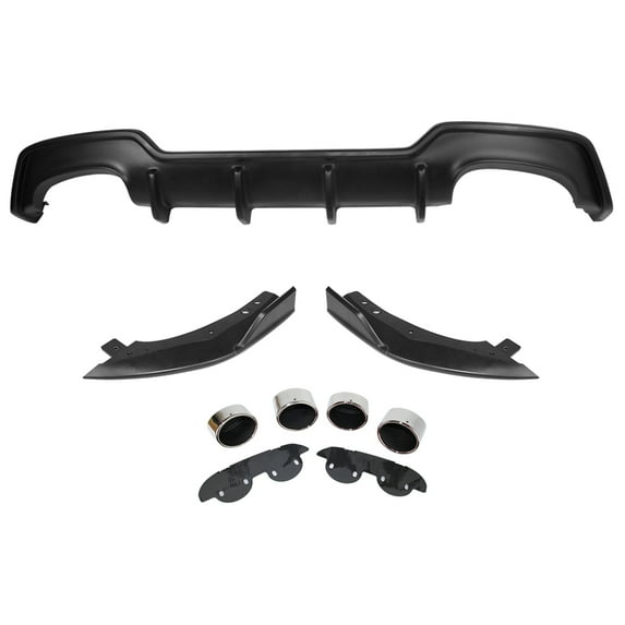 Ikon Motorsports Compatible with 19-22 Corolla Hatchback Rear Diffuser & Bumper Splitter & Muffler Tip