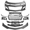 thumbnail image 1 of Ikon Motorsports Front Bumper Cover Compatible with 2019-2024 Chevy Camaro LS LT1 Unpainted ZL1 Style Front Bumper Conversion Guard Set PP, 1 of 8