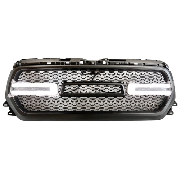 Ikon Motorsports Compatible with 19-24 Dodge Ram 1500 LED DRL Grille W/ Switchback Turn Signal - Matte Black