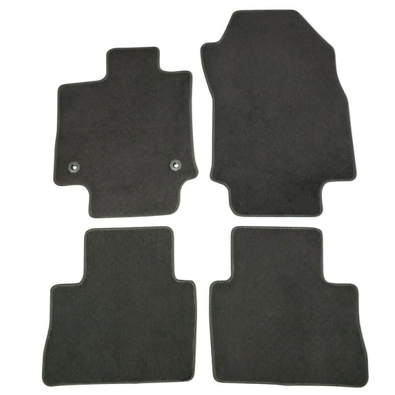 Ikon Motorsports Compatible with 19-24 Toyota RAV4 Nylon Car Floor Mats Carpet Front & Rear 4PC Set - Black