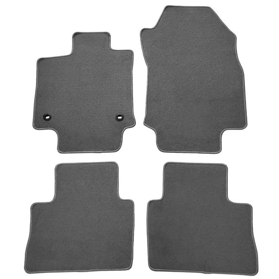 Ikon Motorsports Compatible with 19-24 Toyota RAV4 Nylon Car Floor Mats Carpet Front & Rear 4PC Set - Grey