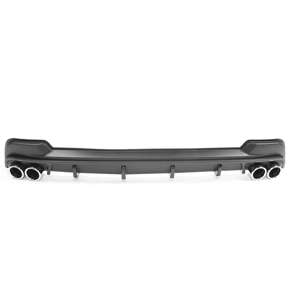 Ikon Motorsports Compatible with 20-22 Toyota Corolla L LE/XLE Matte Black Rear Diffuser & Silver Tips