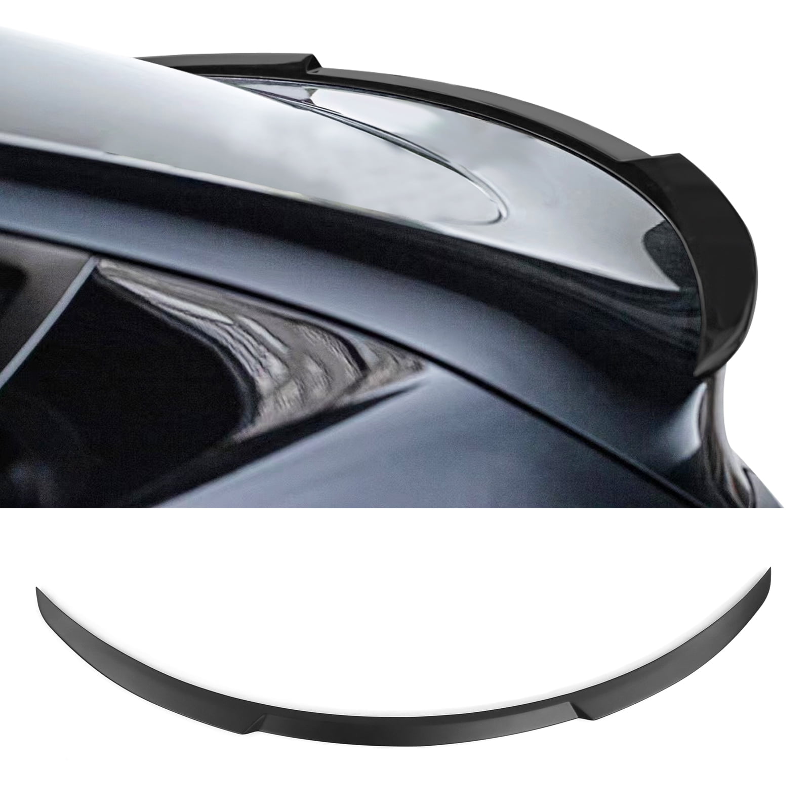 Ikon Motorsports Compatible with 20-23 Tesla Model Y IKON Style ABS Rear  Trunk Spoiler Lip - Matte Black 