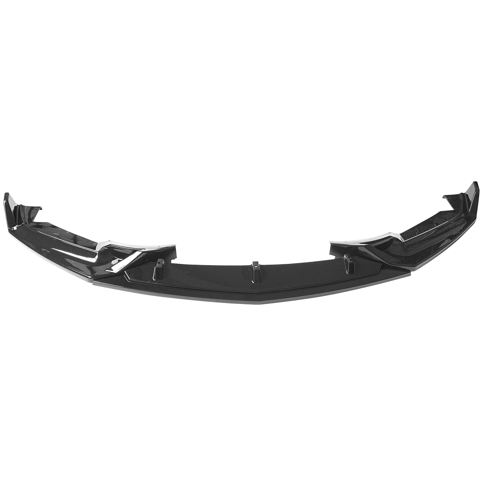 Ikon Motorsports Compatible with 2020-2024 Cadillac CT5 Premium Luxury & Luxury 3PCS Front Bumper Lip Spoiler Kit IKON Style PP Gloss Black