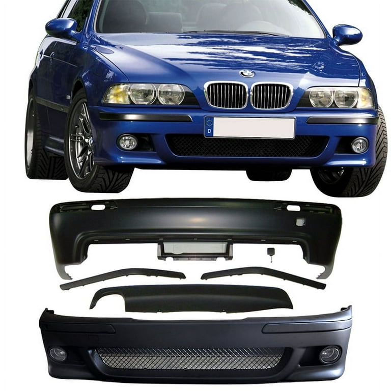 Ikon Motorsports Compatible with 97-03 BMW E39 5-Series M5 Style Front  Bumper W/ Fog Cover & Rear Bumper PP 