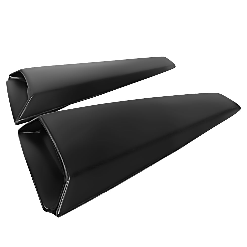Ikon Motorsports Compatible With 15-23 Ford Mustang IKON Panel Rear Quarter Side Window Louvers Scoop Cover Vent 2pcs Abs 2015 2016 2017 2018 2019 2020