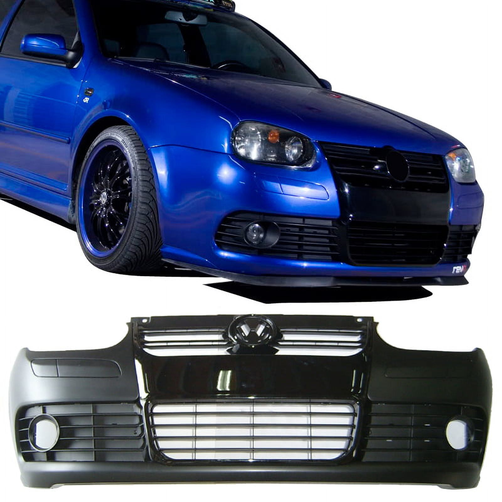 Ikon Motorsports Compatible with 99-04 VW Golf MK4 R32 Style PP Front  Bumper Conversion And Foglight Lamp