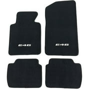 Ikon Motorsports Compatible with 99-05 BMW E46 Logo 3-Series OE Factory Style Black Nylon Carpet Car Floor Mats Front Rear