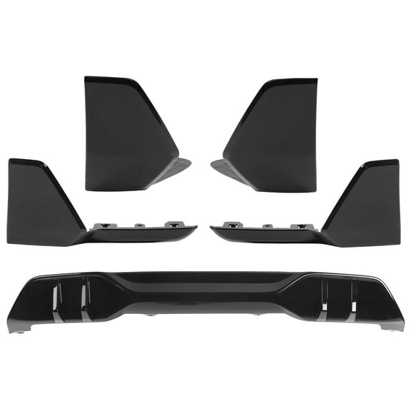 Ikon Motorsports Compatible with Fits 19-23 BMW G05 X5 M Sport Rear Bumper Diffuser+Front Splitters+Rear Aprons ABS MP Style Gloss Black