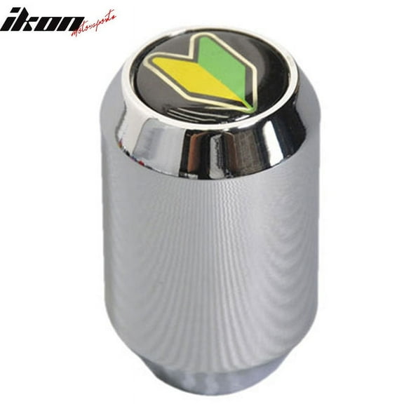 Ikon Motorsports Compatible with M10X1.5 MT Universal MUG Gear Chrome Short Shift Knob 5 Speed+BD Logo Kit VW