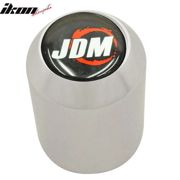 Ikon Motorsports Compatible with Silver Aluminum M10X1.5 MT MUG Gear Shift Knob 5 Speed JDM Emblem Badge VW Golf