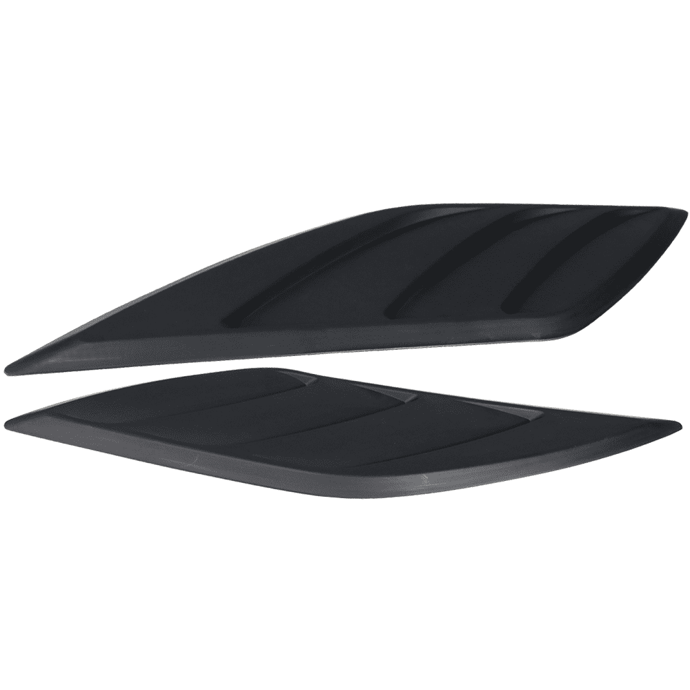 Ikon Motorsports Compatible with Universal IKON Style Air Flow Hood Vent Scoop Black ABS 2 Pieces