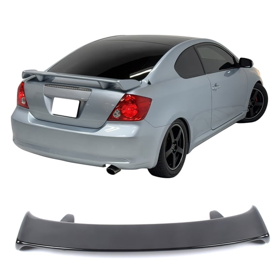 Ikon Motorsports Customize Highkick Duckbill Rear Trunk Deck Lid Spoiler Tail Wing Lip Car Exterior Auto Parts Compatible With 2005-2010 Scion tC OE Factory Style Painted Gloss Black ABS Plastic