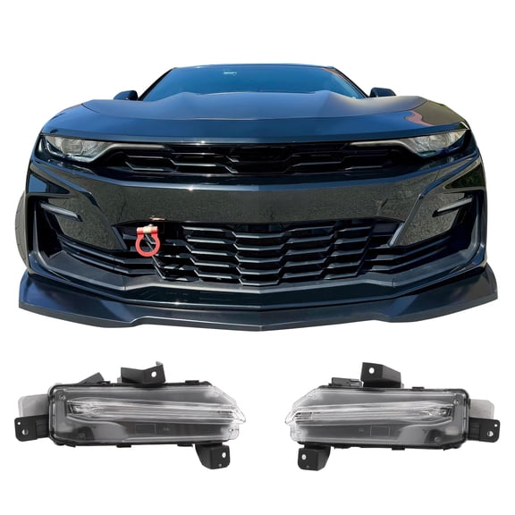 Ikon Motorsports Daytime Running Light Foglights Compatible With 2019-2024 Chevrolet Camaro SS Only OE Style Front Bumper Foglights Lamps DRL Lights with Turn Signal 1Pair Replacement