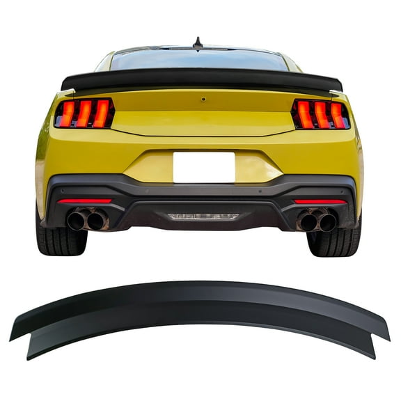 Ikon Motorsports Duckbill Rear Trunk Boot Deck Lid Spoiler Wing Lip For 2024-2025 Ford Mustang S650 7th Gen ABS Plastic R Style Painted Matte Black