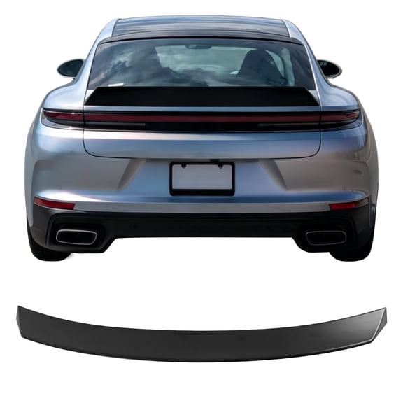 Ikon Motorsports Duckbill Rear Trunk Deck Lid Spoiler Wing Lip Exterior Auto Parts For 2024-2026 Porsche Panamera, ABS Matte Black 976-827-932-G2X