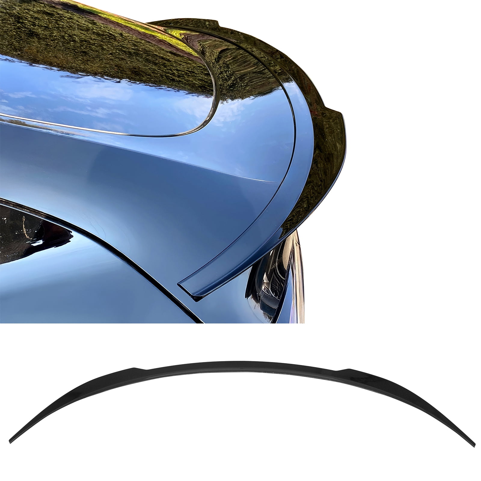 Ikon Motorsports Duckbill Rear Trunk Deck Lid Wing Lip Auto Parts For 2020-2025 Tesla Model Y (Not Fit Model Y Juniper) MX Style Gloss Black ABS