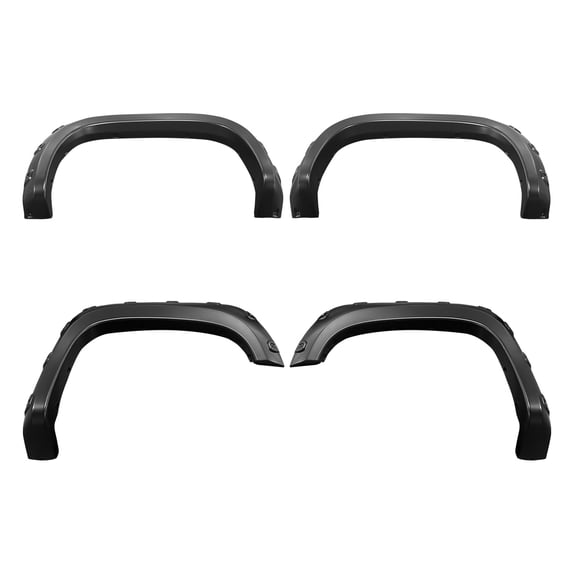 Ikon Motorsports Fender Flares Wheel Arch Extension for 2007-2013 GMC Sierra 1500 6.5' Standard Bed & 8' Long Bed, Pocket Riveted Style Injected PP Black 4PCS