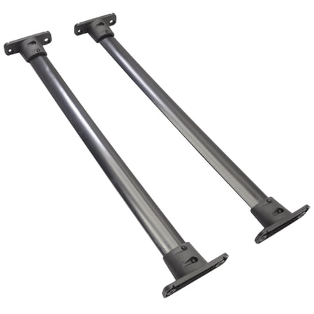 Ikon Motorsports Fit For 05-12 Nissan Pathfinder Cross Bar Roof Rack Black Cap Set