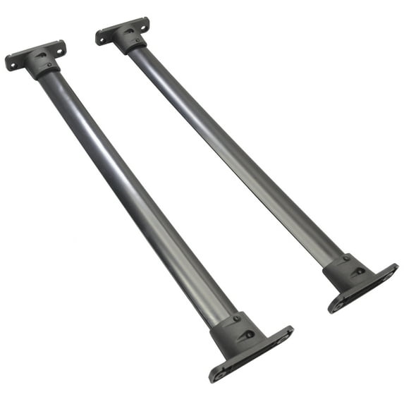 Ikon Motorsports Fit For 05-12 Nissan Pathfinder Cross Bar Roof Rack Black Cap Set