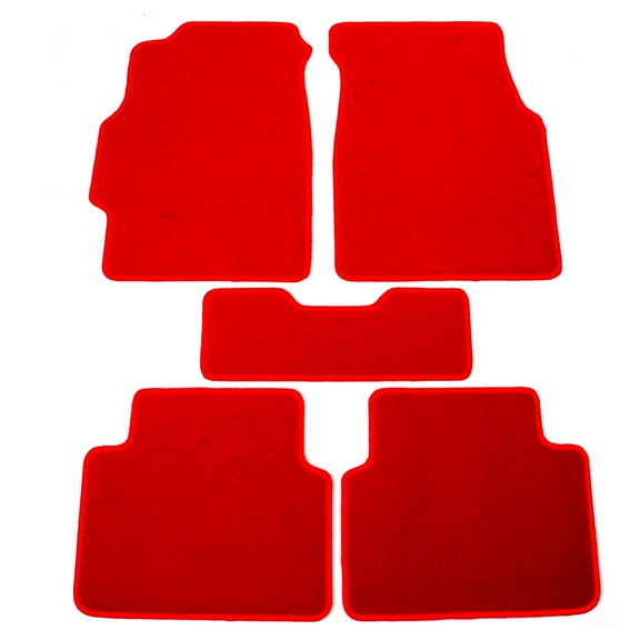 Ikon Motorsports Floor Mat Compatible With 1994-2001 Acura Integra Factory Fitment Red Nylon Front & Rear Car Floor Mats Liner Carpets Replacement 5PC