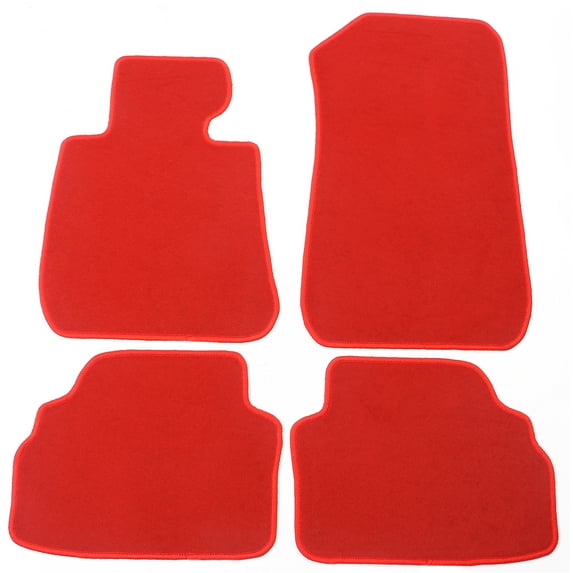 Ikon Motorsports Floor Mat Compatible With 2007-2013 BMW 3 Series E92 Coupe Factory Fitment Red Nylon Front & Rear Car Floor Mats Liner Carpets Replacement 4PC