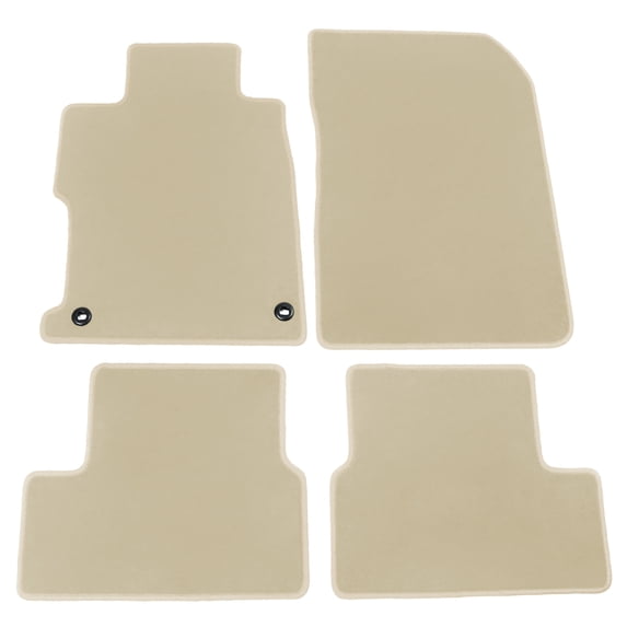 Ikon Motorsports Floor Mat Compatible With 2012-2013 Honda Civic 2-Door Coupe Factory Fitment Beige Nylon Front & Rear Car Floor Mats Liner Carpets Replacement 4PCS