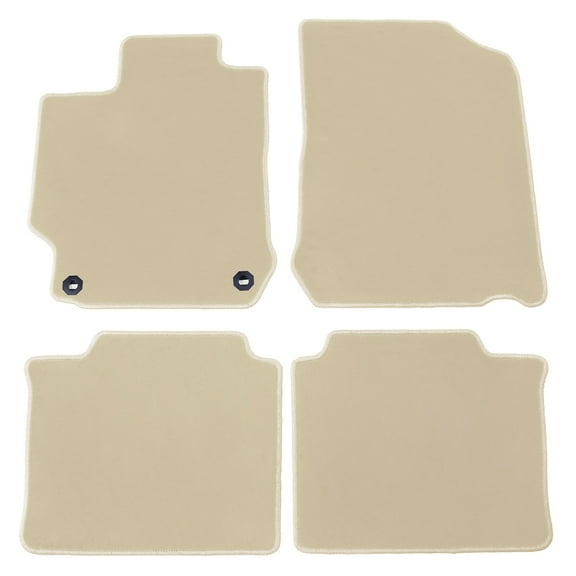 Ikon Motorsports Floor Mat Compatible With 2012-2017 Toyota Camry Factory Fitment Beige Nylon Front & Rear Car Floor Mats Liner Carpets Replacement 4PCS