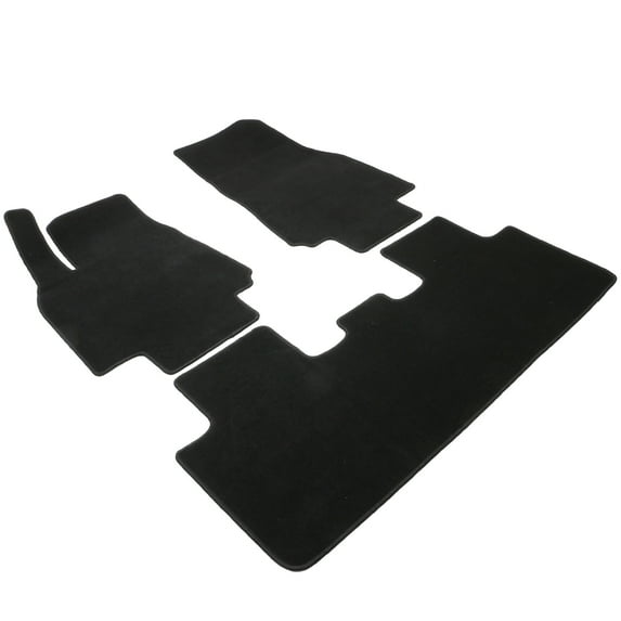 Ikon Motorsports Floor Mat Fits 2020-2024 Tesla Model Y 4DR Black Nylon OEM Fitment Style Front & Rear Floor Mats Anti-slip Carpets Replacement 3PCS