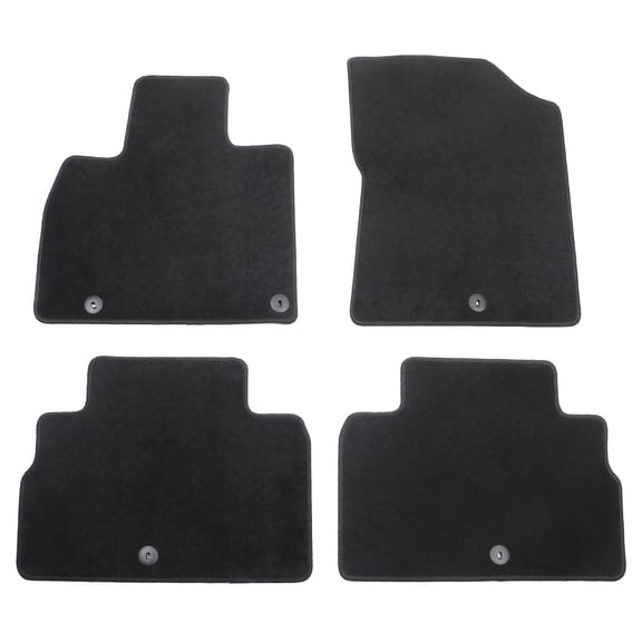 Ikon Motorsports Floor Mat Fits 2020-2025 Kia Telluride 4DR Black Nylon OEM Fitment Style Front & Rear Floor Mats Anti-slip Carpets Replacement 4PCS