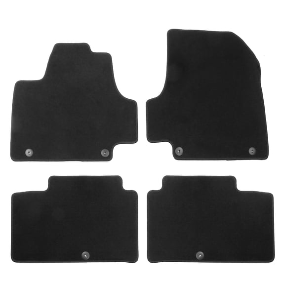 Ikon Motorsports Floor Mat Compatible With 2022-2024 Hyundai Ioniq 5 4DR Black Nylon OEM Fitment Style Front & Rear Floor Mats Anti-slip Carpets Replacement 4PCS