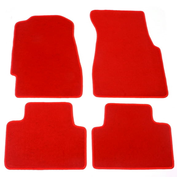 Ikon Motorsports Floor Mat Compatible With 1992-1995 Honda Civic Factory Fitment Red Nylon Front & Rear Car Floor Mats Liner Carpets Replacement 4PC