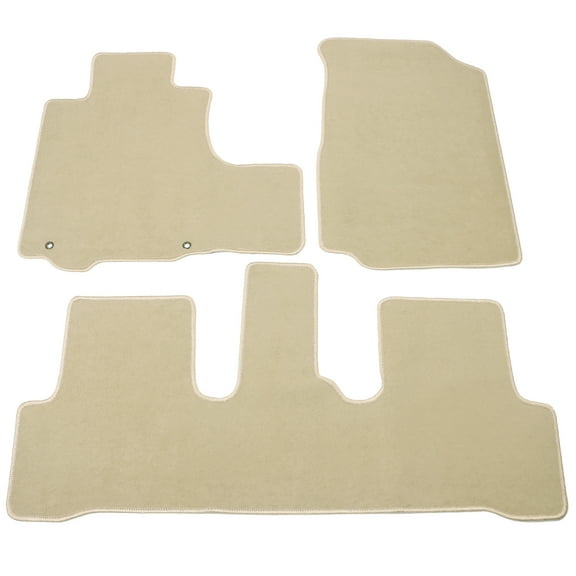 Ikon Motorsports Floor Mat Compatible With 2007-2011 Honda CR-V Factory Fitment Beige Nylon Front Rear Car Floor Mats Liner Carpets Replacement 3PCS