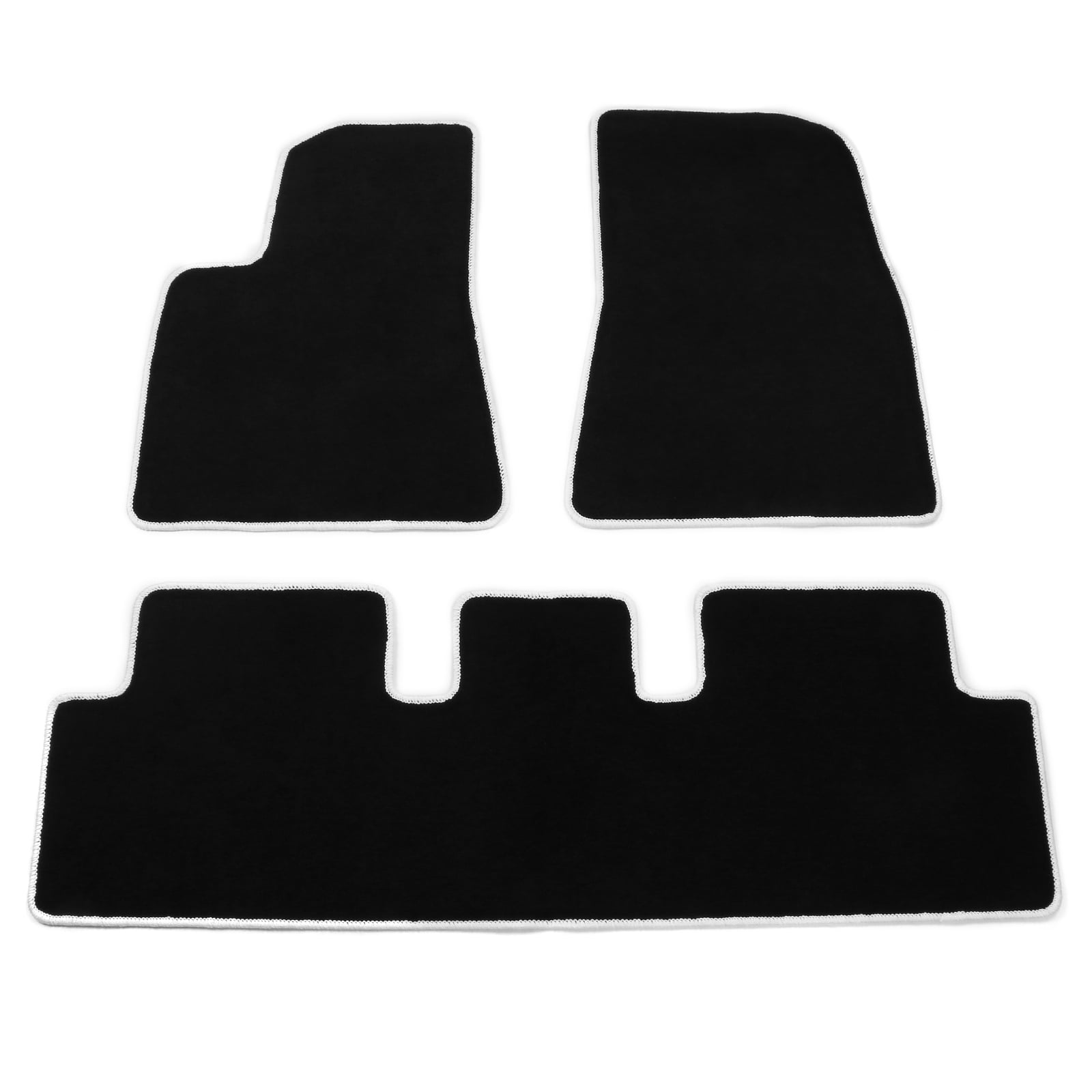 Ikon Motorsports Floor Mats Compatible With 2017-2023 Tesla Model 3, Latex  Heavy Duty All Weather Car Front Rear Carpets Liner 3PC Black 