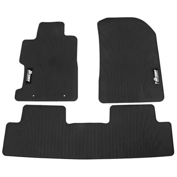 Ikon Motorsports Floor Mat Compatible with 06-11 Honda Civic 2/4 Door Latex All Weather Carpet IKON Style Front Rear Black