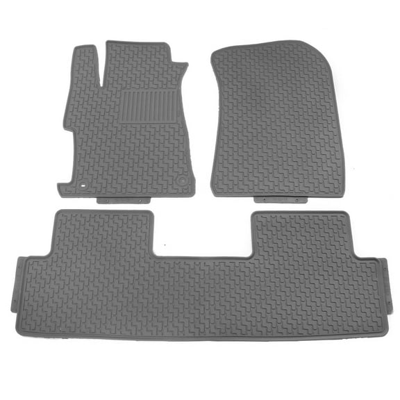 Ikon Motorsports Floor Mats Compatible With 2012-2015 Honda Civic Sedan 4-Door, Gray Latex All Weather Car Auto Front Rear Carpets Liner 3PC Set Protector