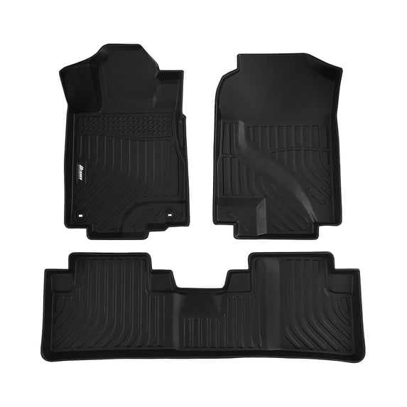 Ikon Motorsports 3D molded TPE black floor mats for 2012-2016 Honda CR-V LX SE EX, 3PC set
