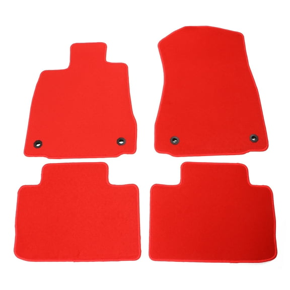 Ikon Motorsports Red Floor Mats Compatible With 2014-2023 Lexus IS-Class RWD Sedan, Nylon Car Front Rear Carpets Liner Protector 4PCS
