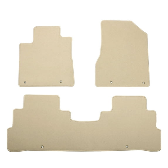 Ikon Motorsports Floor Mats Fits 2015-2024 Nissan Murano 4DR Beige Nylon OEM Fitment Style Front & Rear Floor Mats Anti-slip Carpets Replacement 3PCS