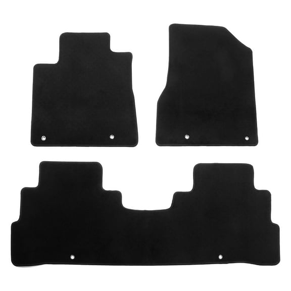 Ikon Motorsports Floor Mats Fits 2015-2024Nissan Murano 4DR Black Nylon OEM Fitment Style Front & Rear Floor Mats Anti-slip Carpets Replacement 3PCS