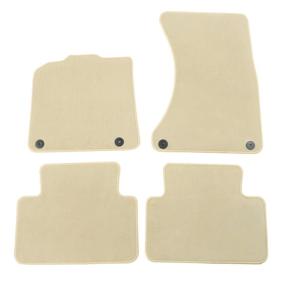 Ikon Motorsports Floor Mats Fits 2015-2025 Porsche Macan Nylon Beige 4PCS Driver Passenger Front Rear Floor Liners Car Auto Anti-Slip Carpets Added on Replacement