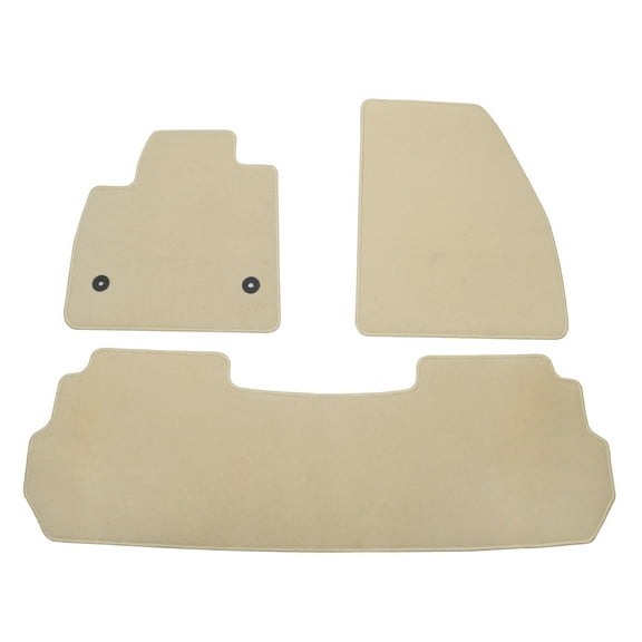 Ikon Motorsports Floor Mats Fits 2017-2024 Cadillac XT5, Car Custom Nylon Beige Carpets Liner Guard Protector 1st 2nd Row Front Rear Protection Cover 3PC