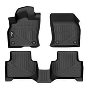 Ikon Motorsports 3D TPE Floor Mats, All Weather Waterproof Anti-Slip, Fits 2019-2025 Audi Q3, Black 3 Pieces