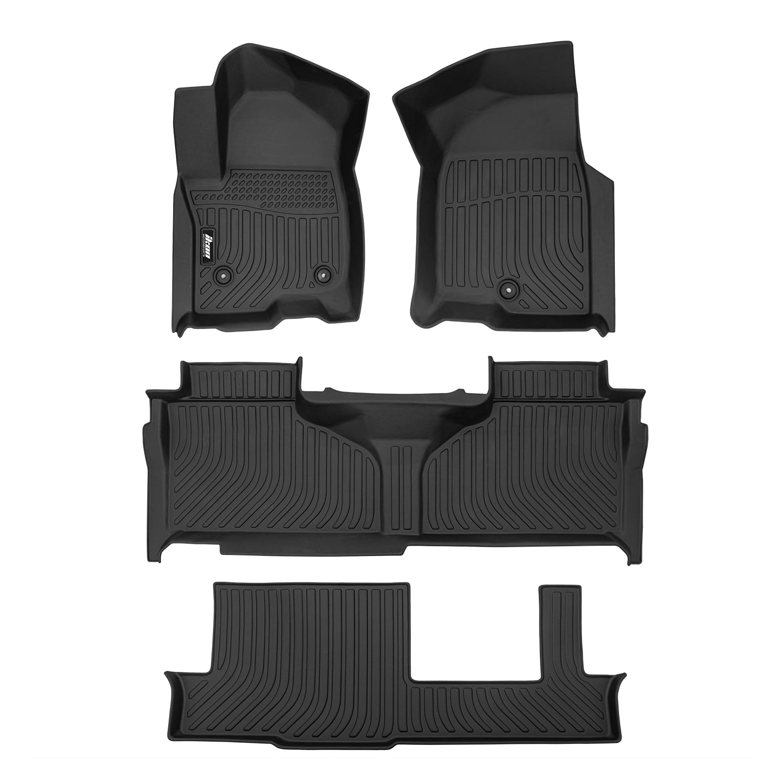 Black Heavy Duty All Weather TPE Car Floor Mats Set